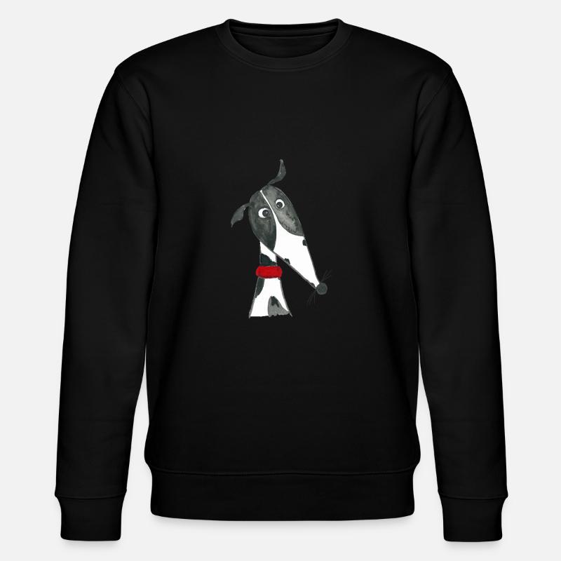 Windhund schwarz weiß gescheckt - Stanley/Stella Unisex Bio-Sweatshirt CHANGER  - Schwarz