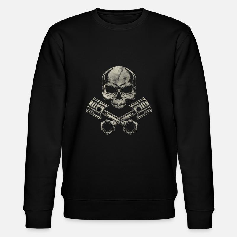 Skull avec piston - Sweat bio CHANGER Stanley/Stella Unisexe - noir