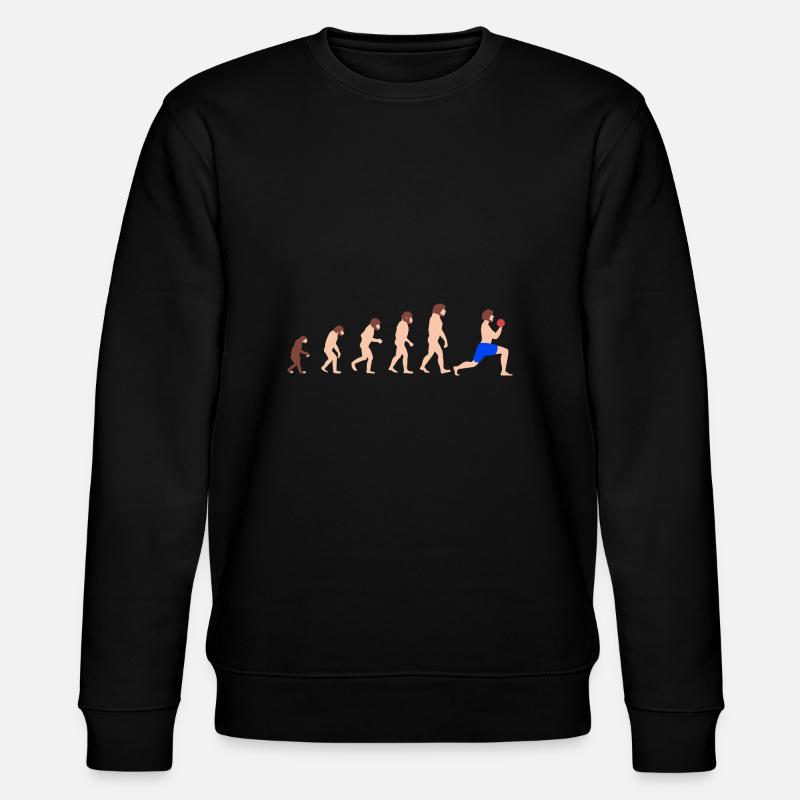 Evolution Weightlifting Bodybuilder Funny Gym - Stanley/Stella CHANGER Unisex Organic Sweatshirt - black