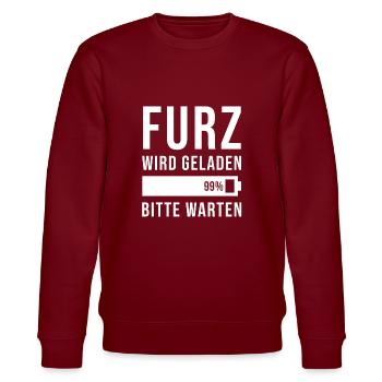 Furz wird geladen - Stanley/Stella Unisex Bio-Sweatshirt CHANGER  - Burgunderrot - Vorne - Nik (191cm) & Marisol (170cm)