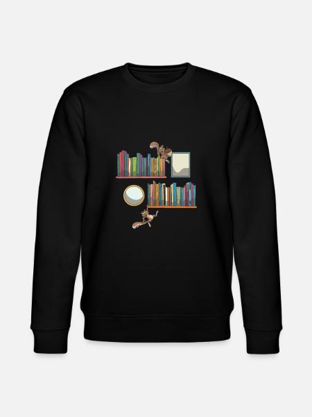 Bookshelf book books squirrel - Stanley/Stella CHANGER Unisex Organic Sweatshirt - black