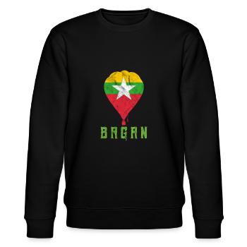 Montgolfière Bagan Myanmar Birmanie - Sweat bio CHANGER Stanley/Stella Unisexe - noir - Devant - Nik (191cm) & Marisol (170cm)