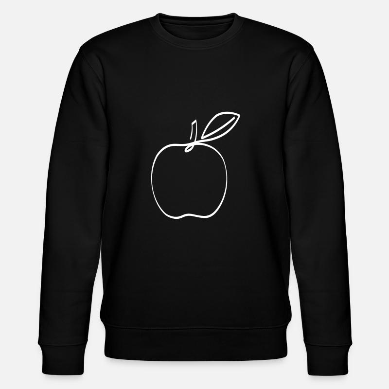 One Line Apfel weiß - Stanley/Stella Unisex Bio-Sweatshirt CHANGER - Schwarz