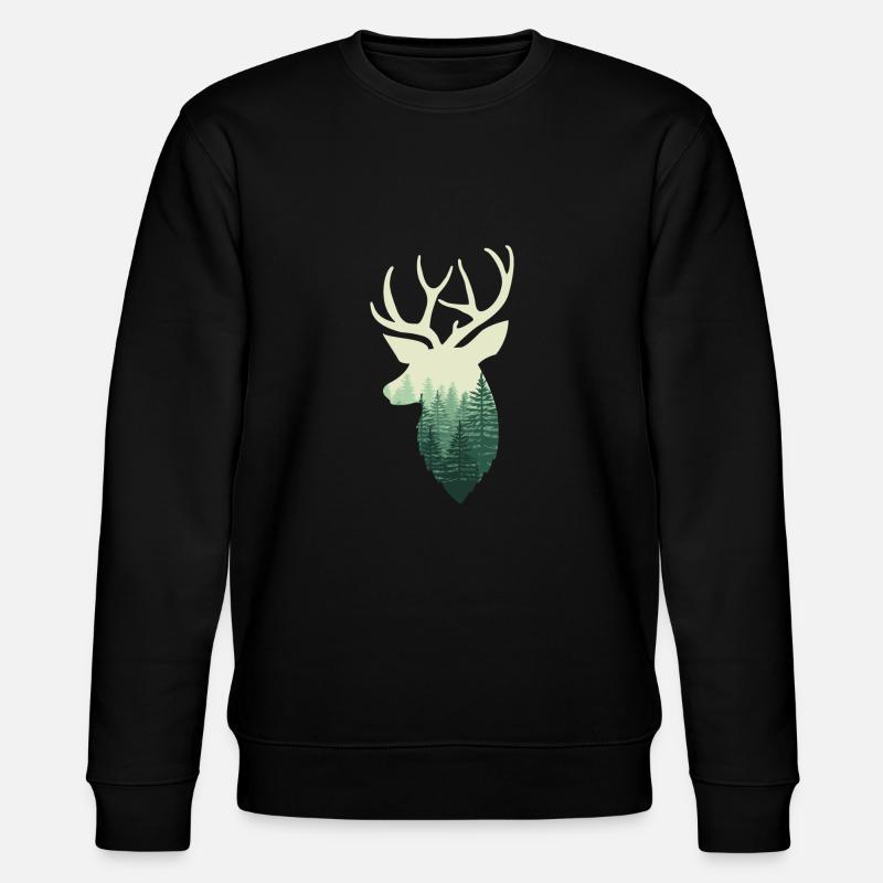 Cerf avec forêt - Sweat bio CHANGER Stanley/Stella Unisexe - noir