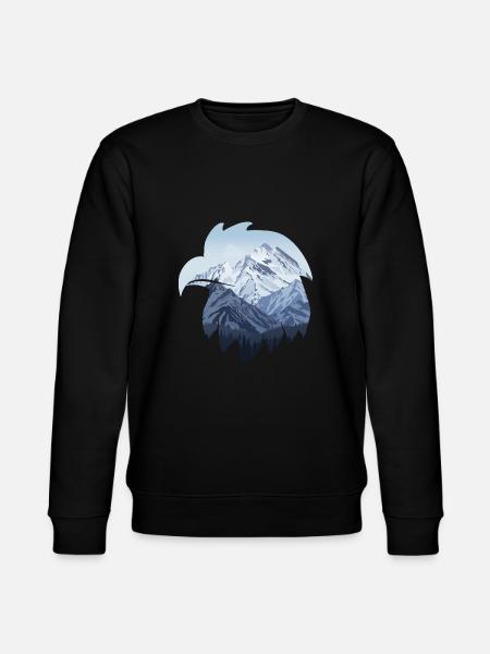 Eagle and snow-capped mountains - Stanley/Stella CHANGER Unisex Organic Sweatshirt - black