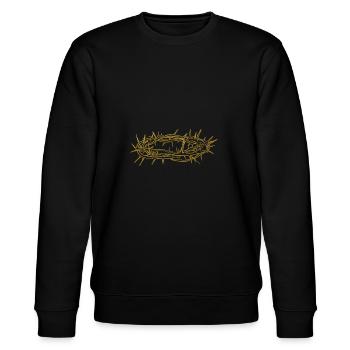 Golden crown of thorns Jesus Christ - Stanley/Stella CHANGER Unisex Organic Sweatshirt - black - Front - Nik (191cm) & Marisol (170cm)