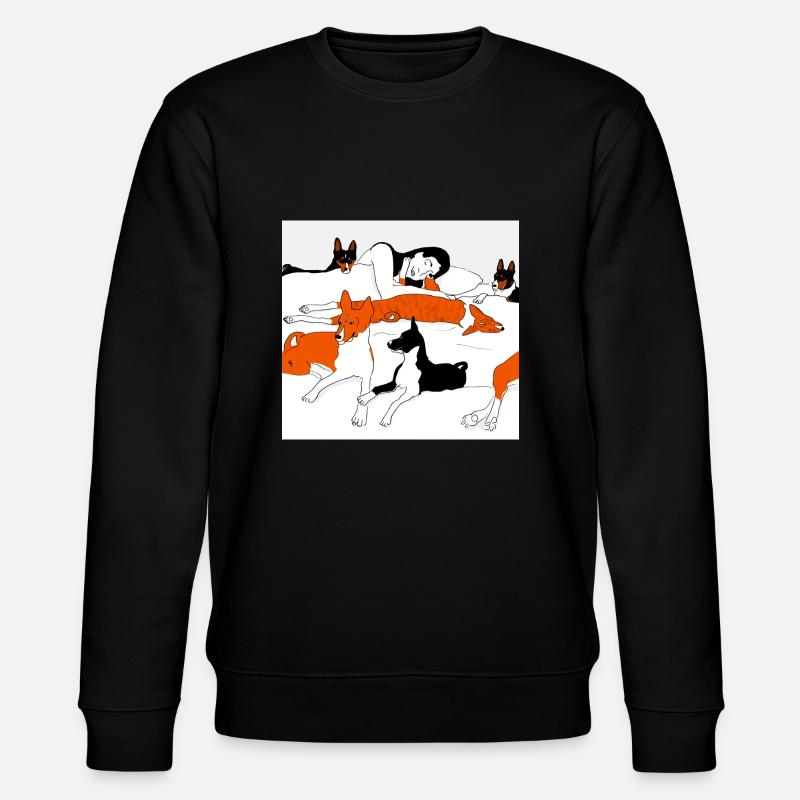 Chiens Basenji couchés - Sweat bio CHANGER Stanley/Stella Unisexe - noir