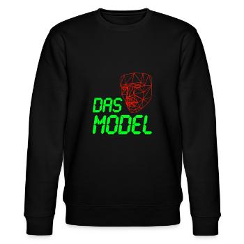 Das Model - LCD 3D Neon - Stanley/Stella Unisex Bio-Sweatshirt CHANGER  - Schwarz - Vorne - Nik (191cm) & Marisol (170cm)