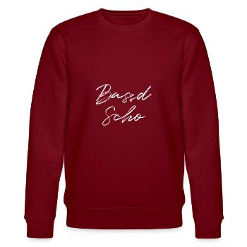 Bassd Scho - White Edition - Stanley/Stella Unisex Bio-Sweatshirt CHANGER  - Burgunderrot - Vorne - Nik (191cm) & Marisol (170cm)