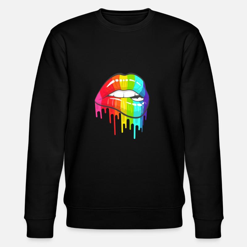 Rainbow Lips - Stanley/Stella CHANGER Unisex Organic Sweatshirt - black