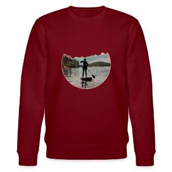 Stand up Paddling | SUP | stand up paddle - Stanley/Stella Unisex Bio-Sweatshirt CHANGER  - Burgunderrot - Vorne - Nik (191cm) & Marisol (170cm)