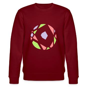 abstrakte Sphäre - Stanley/Stella Unisex Bio-Sweatshirt CHANGER  - Burgunderrot - Vorne - Nik (191cm) & Marisol (170cm)