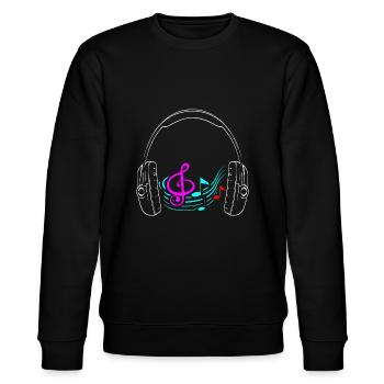 Headphone Musik notes - Stanley/Stella Unisex Bio-Sweatshirt CHANGER  - Schwarz - Vorne - Nik (191cm) & Marisol (170cm)