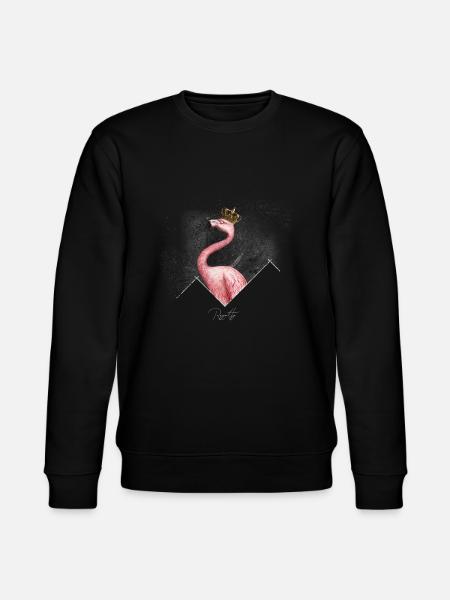 Royalty Flamingo Crown Pink Bird - Stanley/Stella CHANGER Unisex Organic Sweatshirt - black