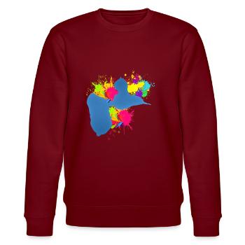 GUADELOUPE - Stanley/Stella Unisex Bio-Sweatshirt CHANGER  - Burgunderrot - Vorne - Nik (191cm) & Marisol (170cm)