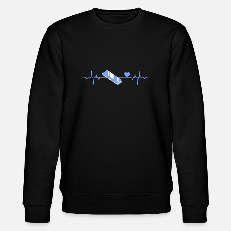 Harmonica Heartbeat - Stanley/Stella Unisex Bio-Sweatshirt CHANGER  - Schwarz