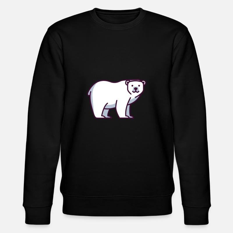 Eisbär - Stanley/Stella Unisex Bio-Sweatshirt CHANGER  - Schwarz
