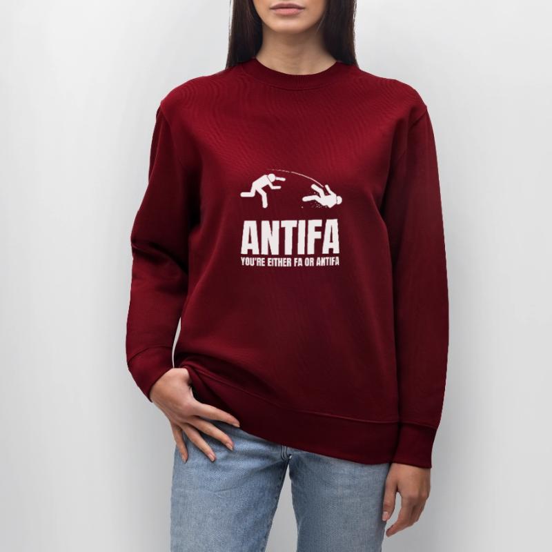 Antifa - Du bist entweder Fa oder Antifa Stanley/Stella Unisex Bio-Sweatshirt CHANGER 