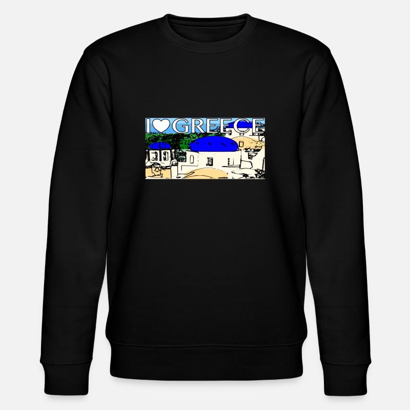 greece Greece Santorini - Stanley/Stella CHANGER Unisex Organic Sweatshirt - black