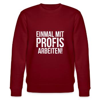 Einmal mit Profis arbeiten! - Stanley/Stella Unisex Bio-Sweatshirt CHANGER  - Burgunderrot - Vorne - Nik (191cm) & Marisol (170cm)