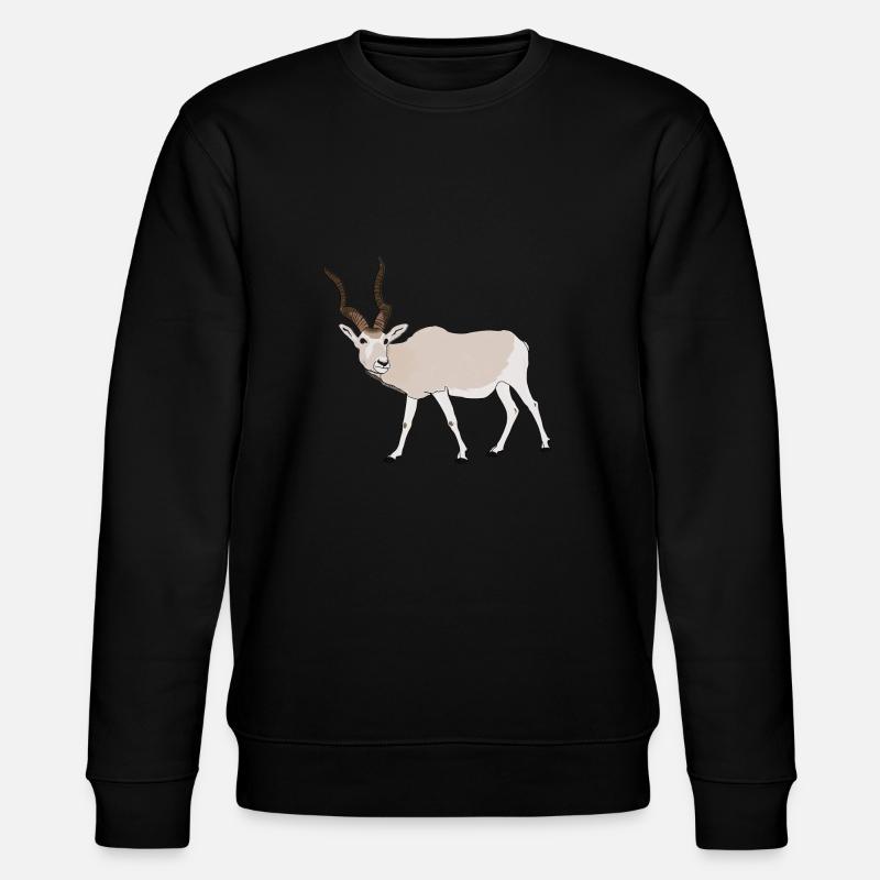 Gefährdete Arten addax Wüstenantilope - Stanley/Stella Unisex Bio-Sweatshirt CHANGER  - Schwarz