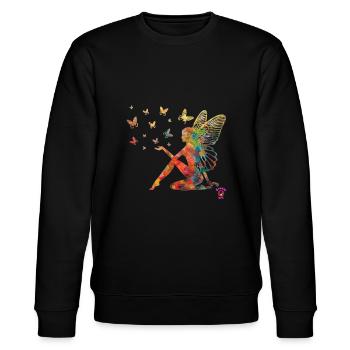 Fee 10 - Energiekunst - Stanley/Stella Unisex Bio-Sweatshirt CHANGER  - Schwarz - Vorne - Nik (191cm) & Marisol (170cm)