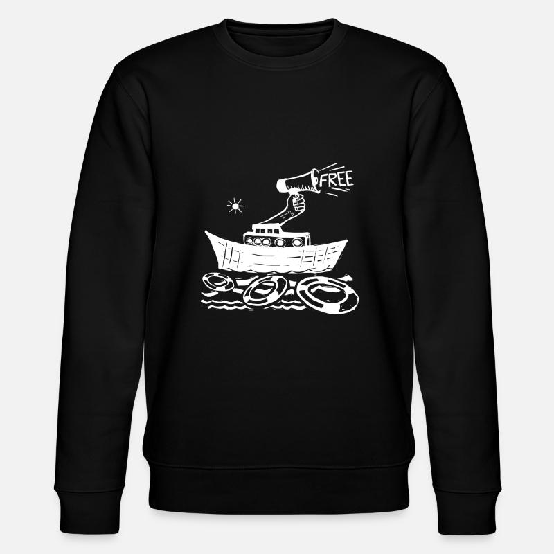 Rettungsboot, Seenotrettung - Stanley/Stella Unisex Bio-Sweatshirt CHANGER  - Schwarz