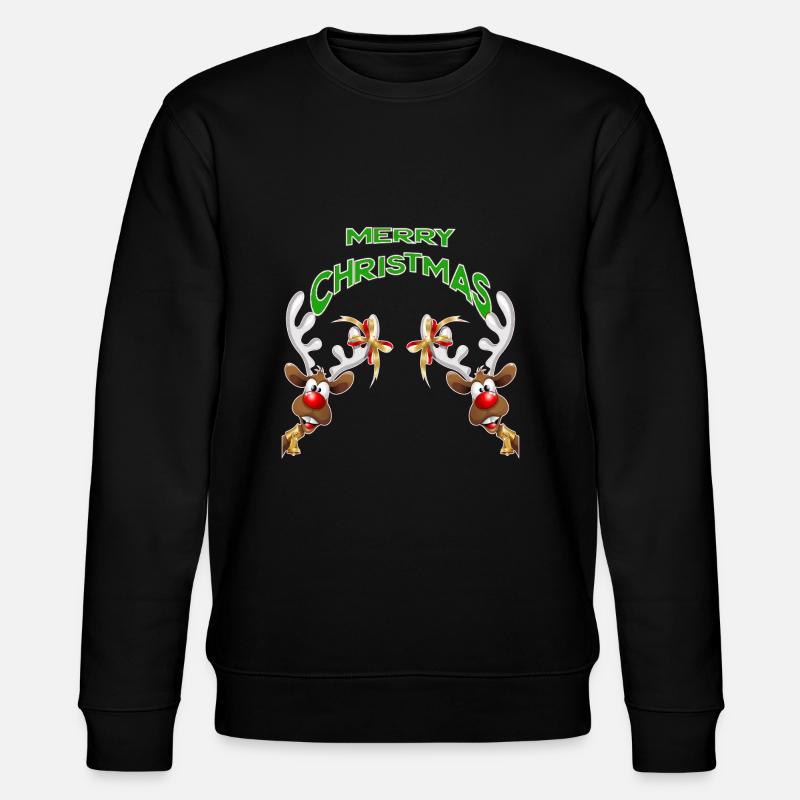 FRÖHLICHE WEIHNACHTEN - Stanley/Stella Unisex Bio-Sweatshirt CHANGER  - Schwarz
