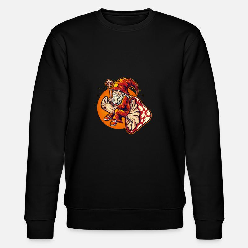 Dwarf wizard riding toadstool - Stanley/Stella CHANGER Unisex Organic Sweatshirt - black