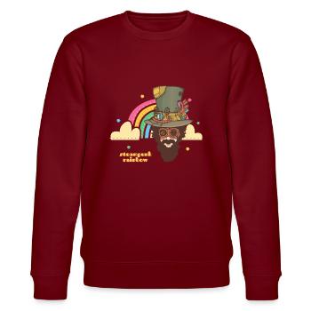 Steampunk Rainbow - Stanley/Stella CHANGER Unisex Organic Sweatshirt - burgundy - Front - Nik (191cm) & Marisol (170cm)