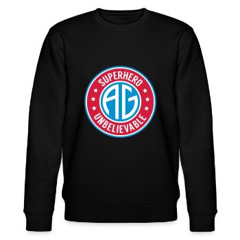 Super heroes initial AG - Stanley/Stella CHANGER Unisex Organic Sweatshirt - black - Front - Nik (191cm) & Marisol (170cm)