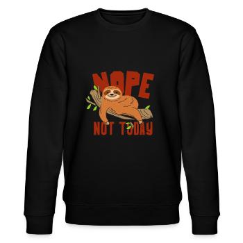 Faultier lustig - Nope nicht heute - Stanley/Stella Unisex Bio-Sweatshirt CHANGER  - Schwarz - Vorne - Nik (191cm) & Marisol (170cm)