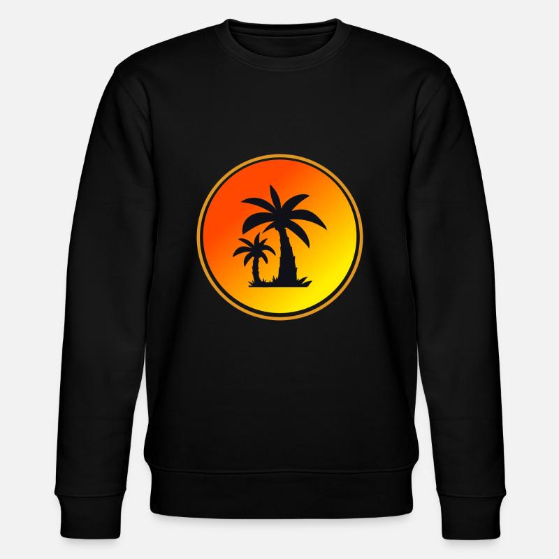Palm Circle Orange Sun - Stanley/Stella CHANGER Unisex Organic Sweatshirt - black