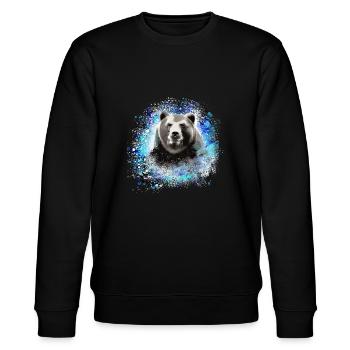 Bär, graffiti, blau,malerei,blau - Stanley/Stella Unisex Bio-Sweatshirt CHANGER  - Schwarz - Vorne - Nik (191cm) & Marisol (170cm)
