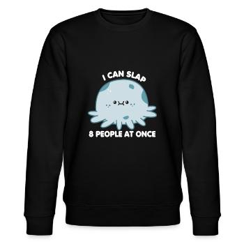 Funny Slapping Octopus - Octopus - Stanley/Stella CHANGER Unisex Organic Sweatshirt - black - Front - Nik (191cm) & Marisol (170cm)