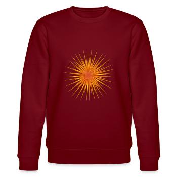 Feuer rot und Orange Dahlia Ombre Seeigel - Stanley/Stella Unisex Bio-Sweatshirt CHANGER  - Burgunderrot - Vorne - Nik (191cm) & Marisol (170cm)
