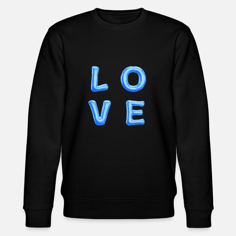 LOVE blaue Luftballons - Stanley/Stella Unisex Bio-Sweatshirt CHANGER  - Schwarz
