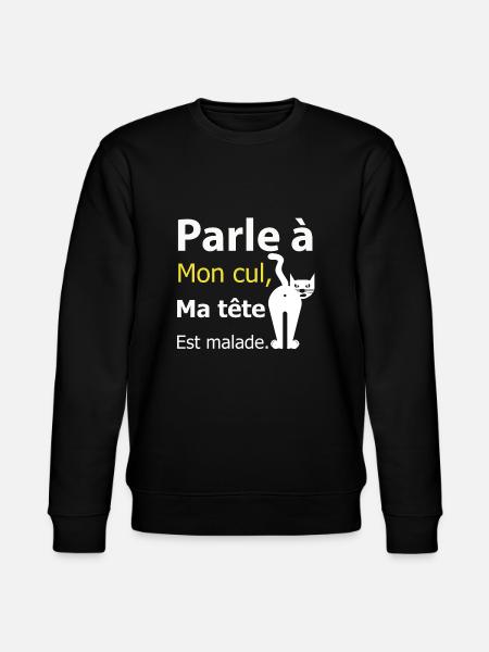 Humour chat Malade - Sweat bio CHANGER Stanley/Stella Unisexe - noir