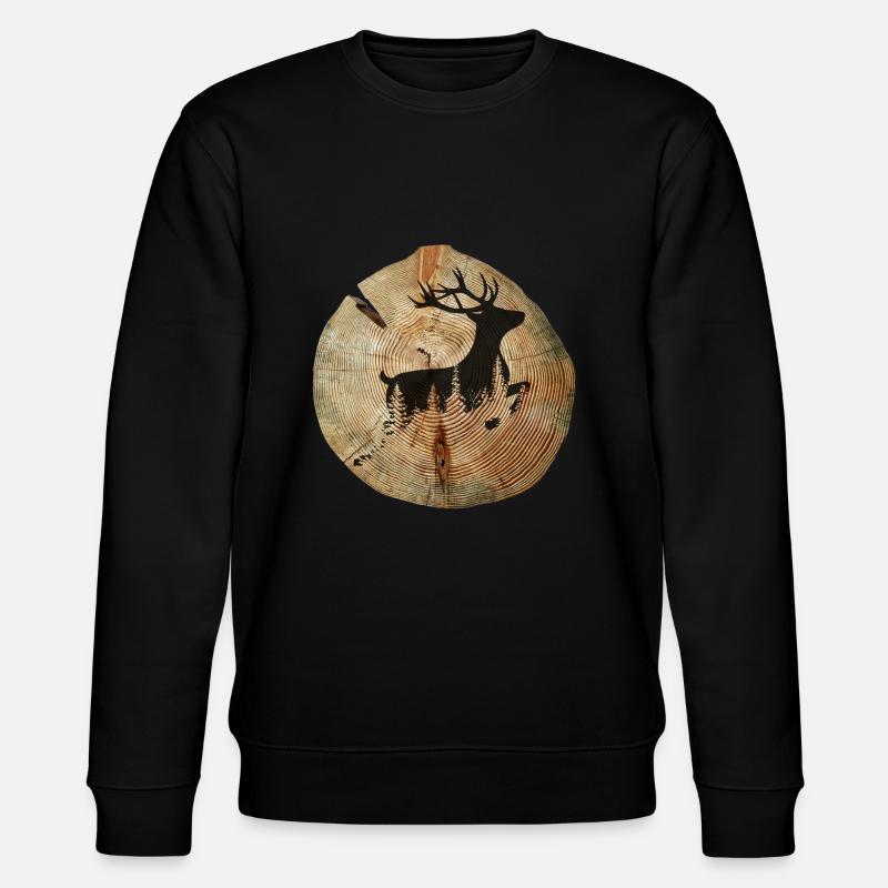 Baumscheibe Hirsch - Stanley/Stella Unisex Bio-Sweatshirt CHANGER  - Schwarz