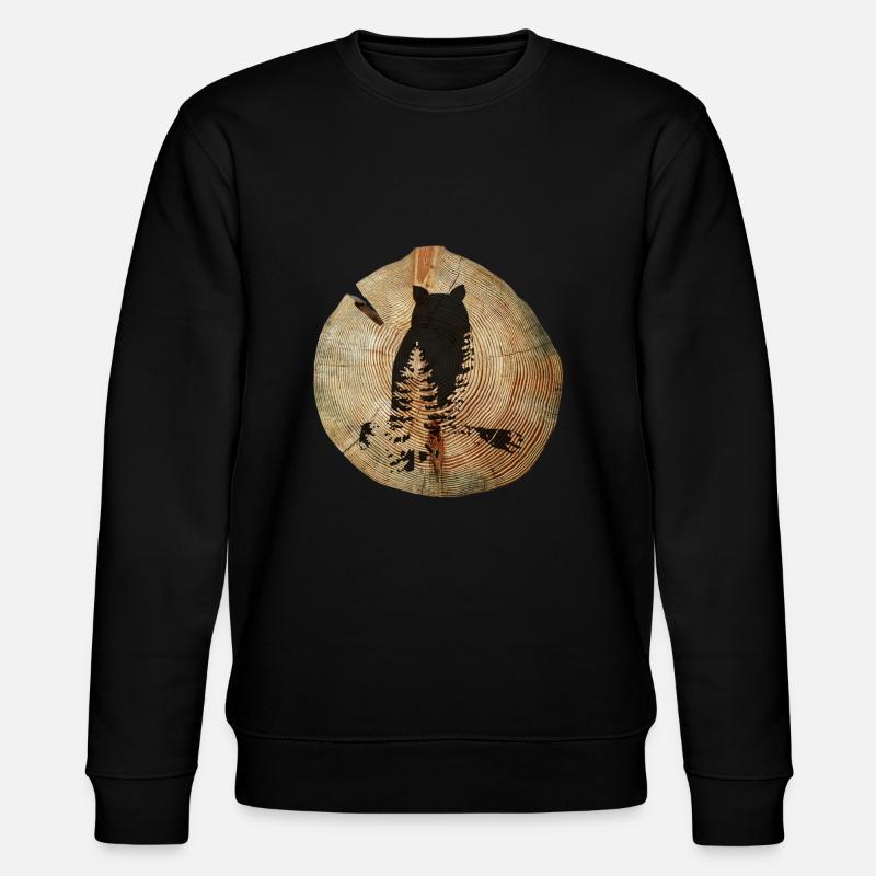 Tree Disc Owl - Stanley/Stella CHANGER Unisex Organic Sweatshirt - black