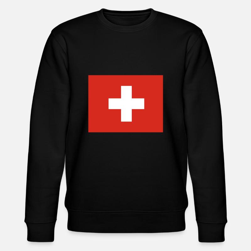 Schweiz - Stanley/Stella Unisex Bio-Sweatshirt CHANGER  - Schwarz