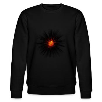 Dunkle Explosion - Stanley/Stella Unisex Bio-Sweatshirt CHANGER  - Schwarz - Vorne - Nik (191cm) & Marisol (170cm)