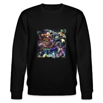 The Universe Machine - Stanley/Stella CHANGER Unisex Organic Sweatshirt - black - Front - Nik (191cm) & Marisol (170cm)