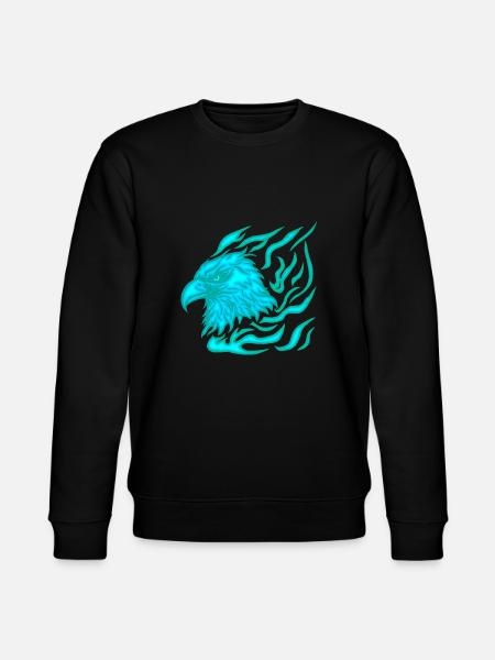 burning blue phoenix with flames - Stanley/Stella CHANGER Unisex Organic Sweatshirt - black