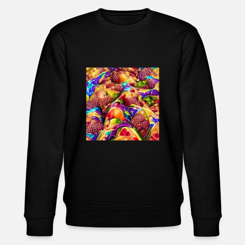 Psychedelische bunte Früchte - Stanley/Stella Unisex Bio-Sweatshirt CHANGER  - Schwarz