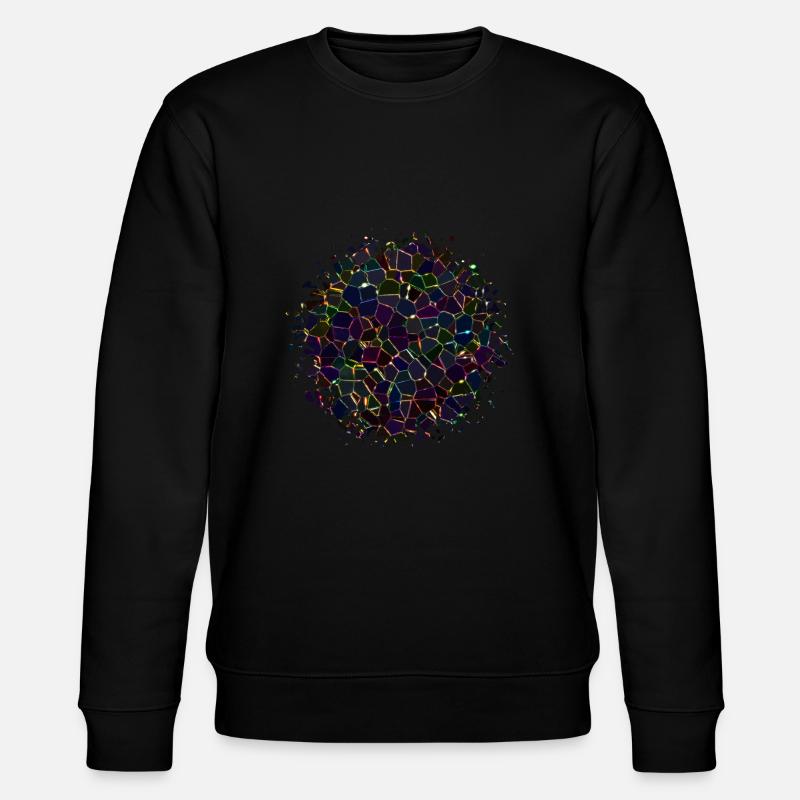 Buntes geometrisches Schwarzlichtmuster - Stanley/Stella Unisex Bio-Sweatshirt CHANGER  - Schwarz