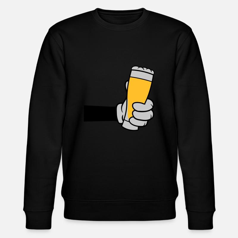 Bierglas anstoßen Comic Hand - Stanley/Stella Unisex Bio-Sweatshirt CHANGER  - Schwarz
