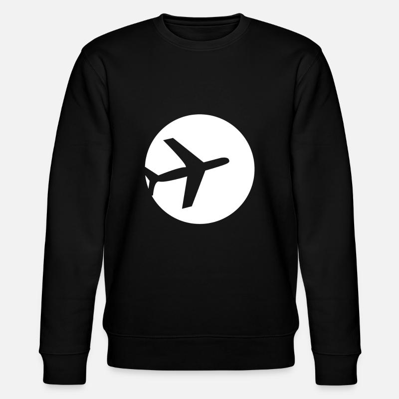 Airplane in a circle - Stanley/Stella CHANGER Unisex Organic Sweatshirt - black