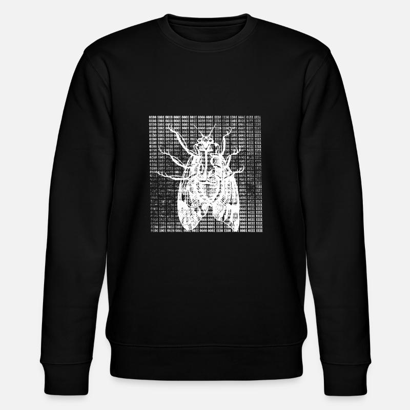 White digital moth - Stanley/Stella CHANGER Unisex Organic Sweatshirt - black