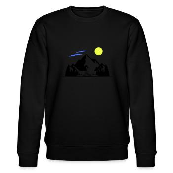 Berge - Stanley/Stella Unisex Bio-Sweatshirt CHANGER  - Schwarz - Vorne - Nik (191cm) & Marisol (170cm)
